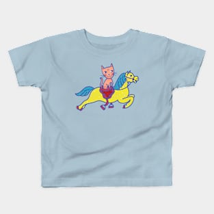 Happy Cat and Carousel Horse Kids T-Shirt